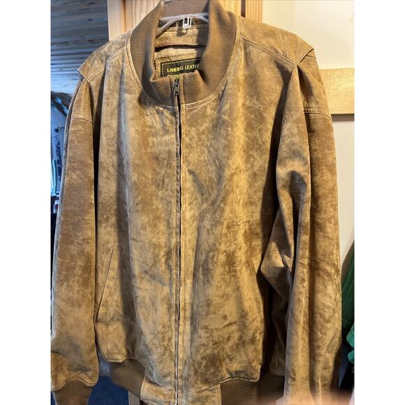 Landing Leather Men’s XXL Brown Suede LS Full Zip Leather Jacket - Picture 8 of 13